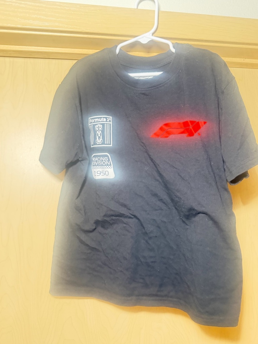 Hybrid Apparel Black Tee with White Interior Print